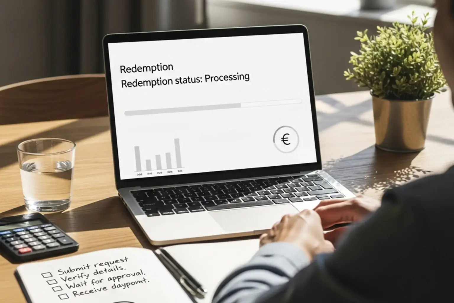 Step-by-step sweeps coins redemption and payout flow on a screen